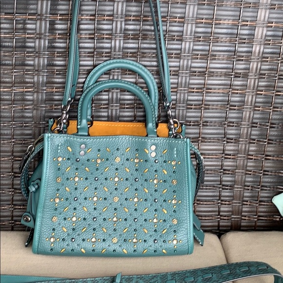 *SOLD* NWOT Coach Studded Rogue in Dark Turquoise - Picture 11 of 16